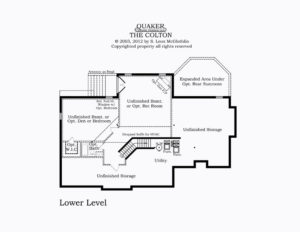 "The Colton" lower level floor plan.