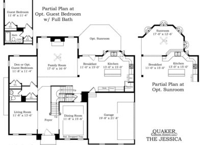 "The Jessica" first floor, main level floor plan.