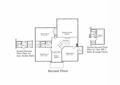 "The Preston" second level floor plan.