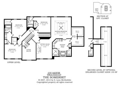 "The Somerset" upper level floor plan.