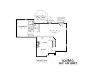 "The Wilshire" lower level floor plan.